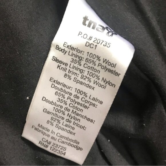 Aritzia TNA Wool Pea Coat Hood Toggle Buttons Zipper Bomber Jacket Wool Military - Picture 8 of 15